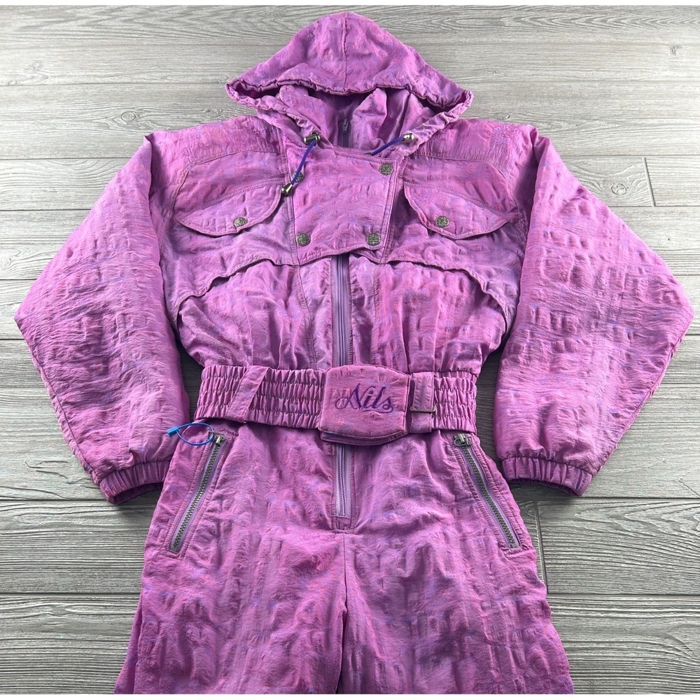 Women's Vintage Nils Skiwear One Piece Ski Snow Suit Purple Winter